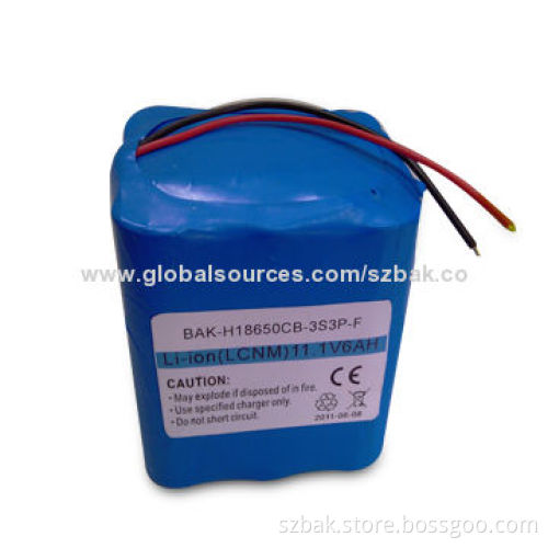 Li-ion Battery with 11.1V Voltage and 6.6Ah Current, Suitable for DC Motors, Medical Equipments